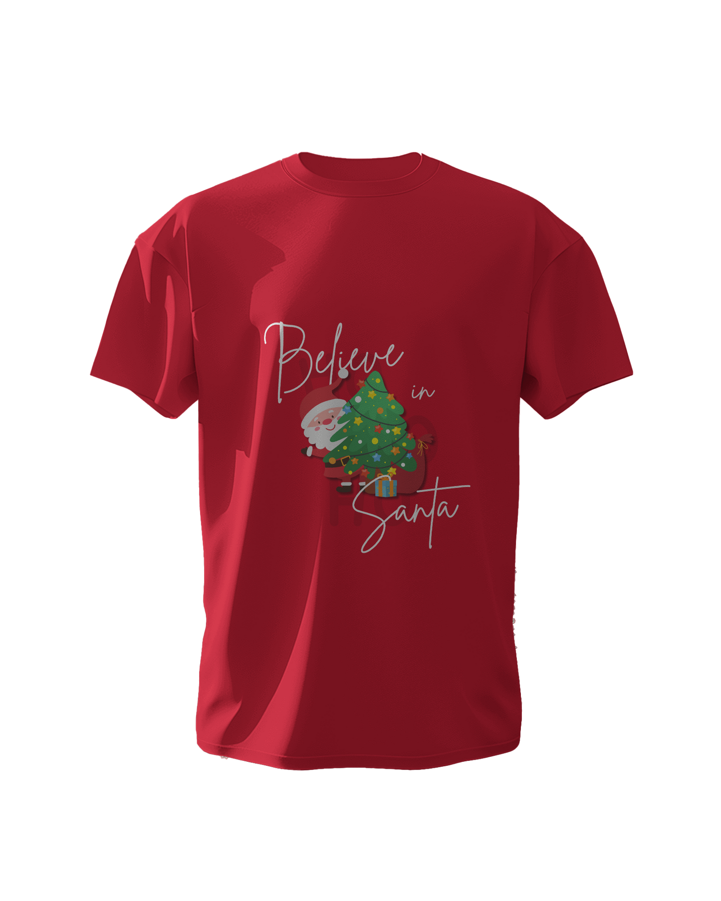 "Believe in Santa" Christmas T-Shirt - 100% Cotton Regular Fit