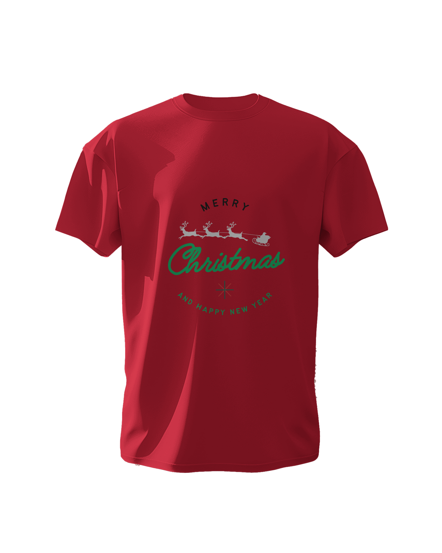 "Merry Christmas and Happy New Year" Festive Graphic T-Shirt - Regular Fit - 100% Cotton