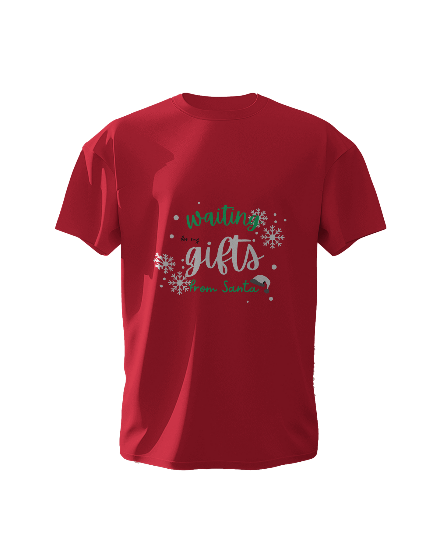 "Waiting for my gifts from Santa" - Christmas T-Shirt - 100% Cotton Regular Fit