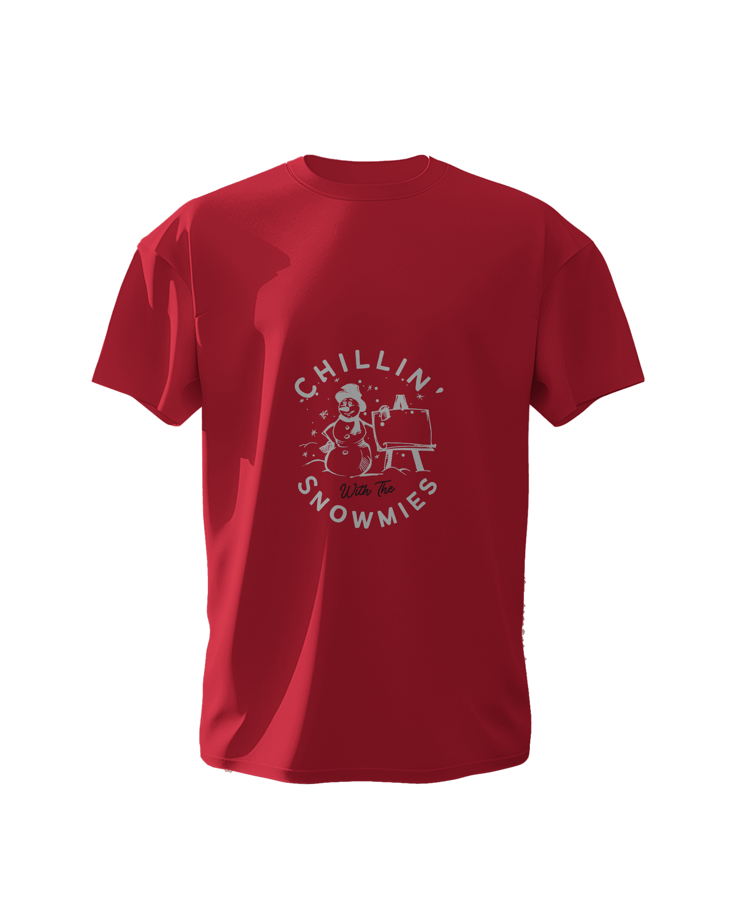 "Chillin' With the Snowmies" Christmas Graphic T-Shirt - Regular Fit - 100% Cotton