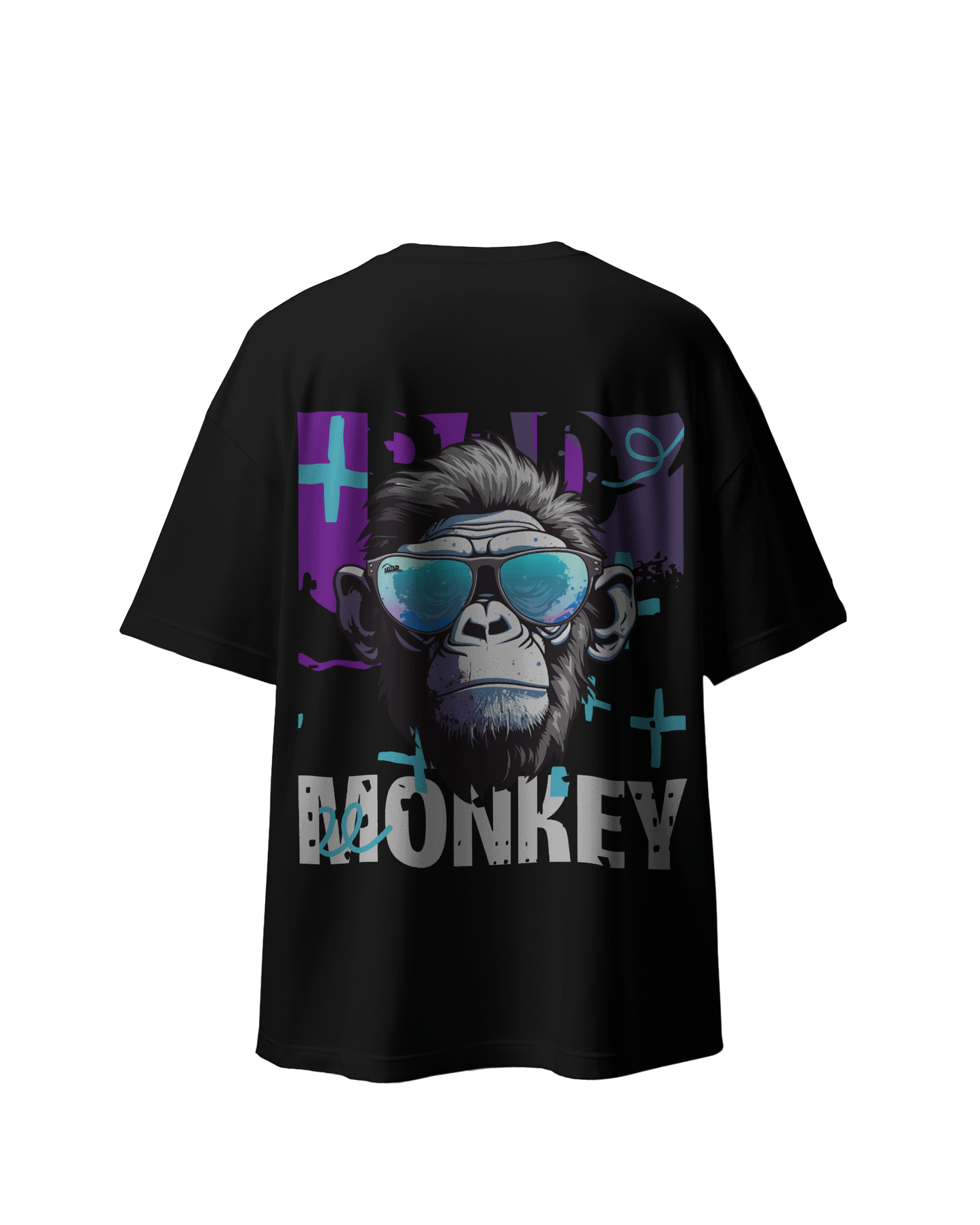 "Bad Monkey" Oversized Graphic T-Shirt - Front & Back Design - 100% Cotton