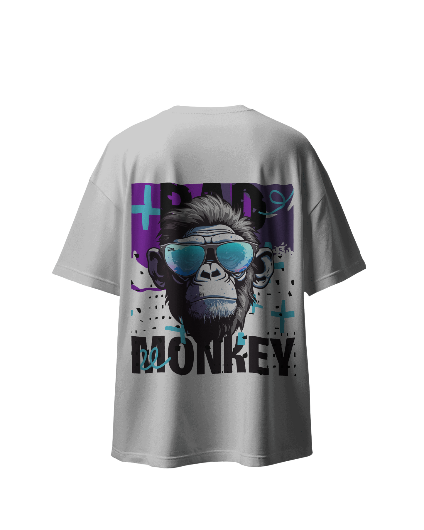 "Bad Monkey" Oversized Graphic T-Shirt - Front & Back Design - 100% Cotton