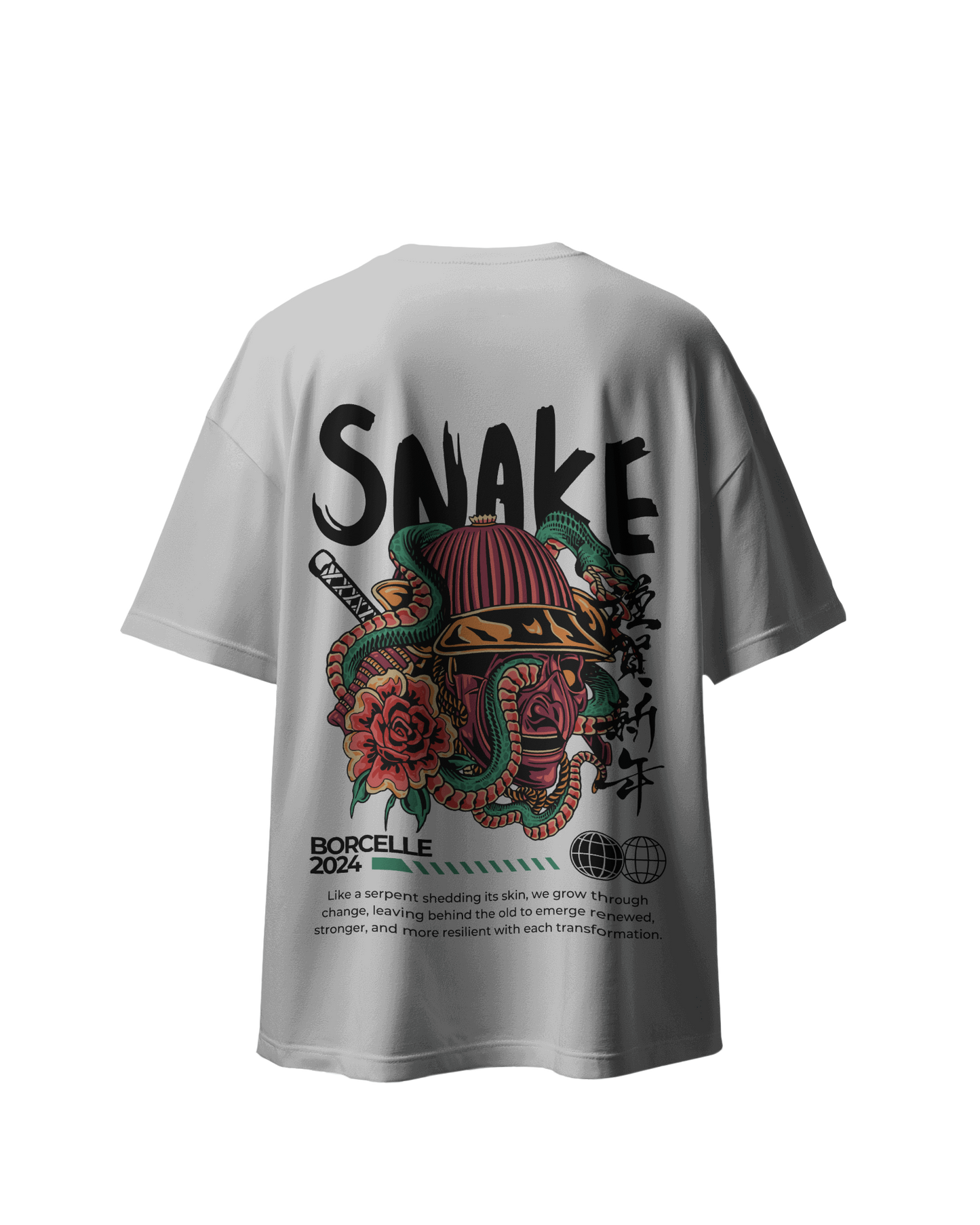 "Snake" Oversized Graphic T-Shirt - Front & Back Design - 100% Cotton