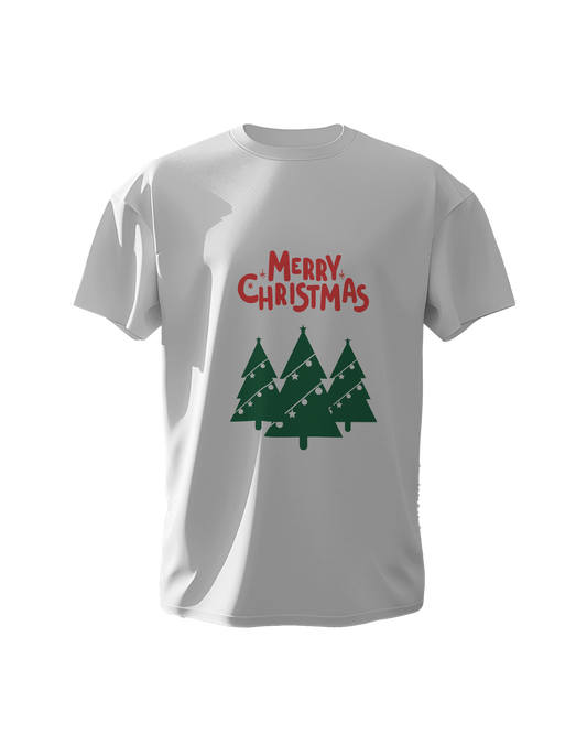 "Merry Christmas" Christmas Tree Graphic T-Shirt - Regular Fit - 100% Cotton