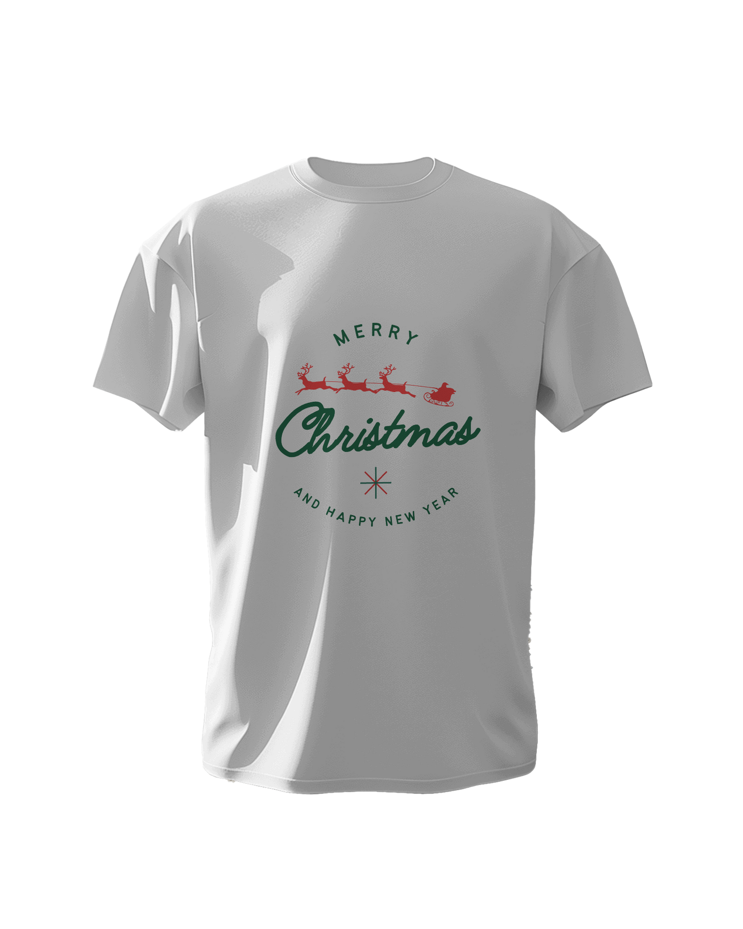 "Merry Christmas and Happy New Year" Festive Graphic T-Shirt - Regular Fit - 100% Cotton