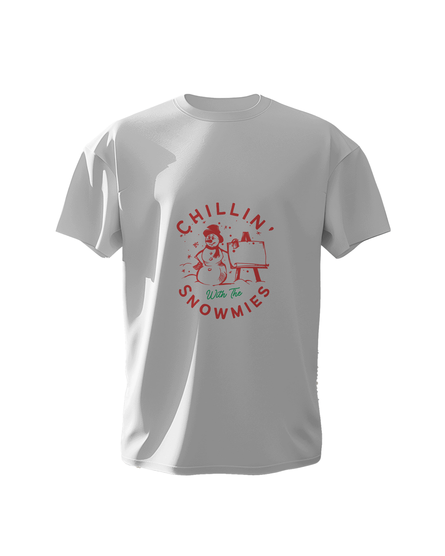 "Chillin' With the Snowmies" Christmas Graphic T-Shirt - Regular Fit - 100% Cotton